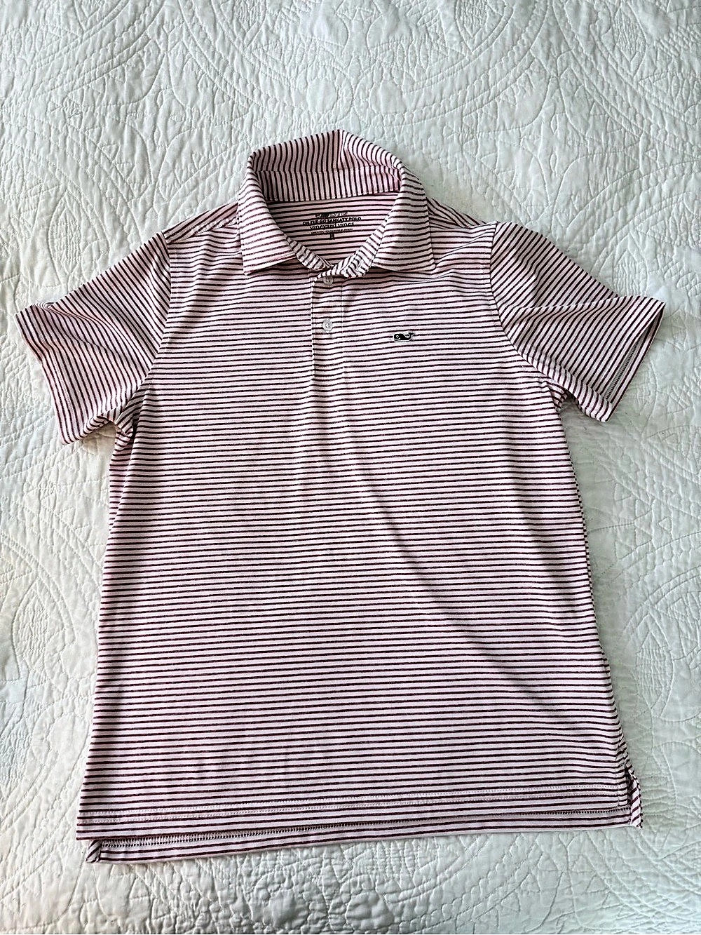 Kids Vineyard Vines On-The-Go Sankaty Polo Red & White Medium
